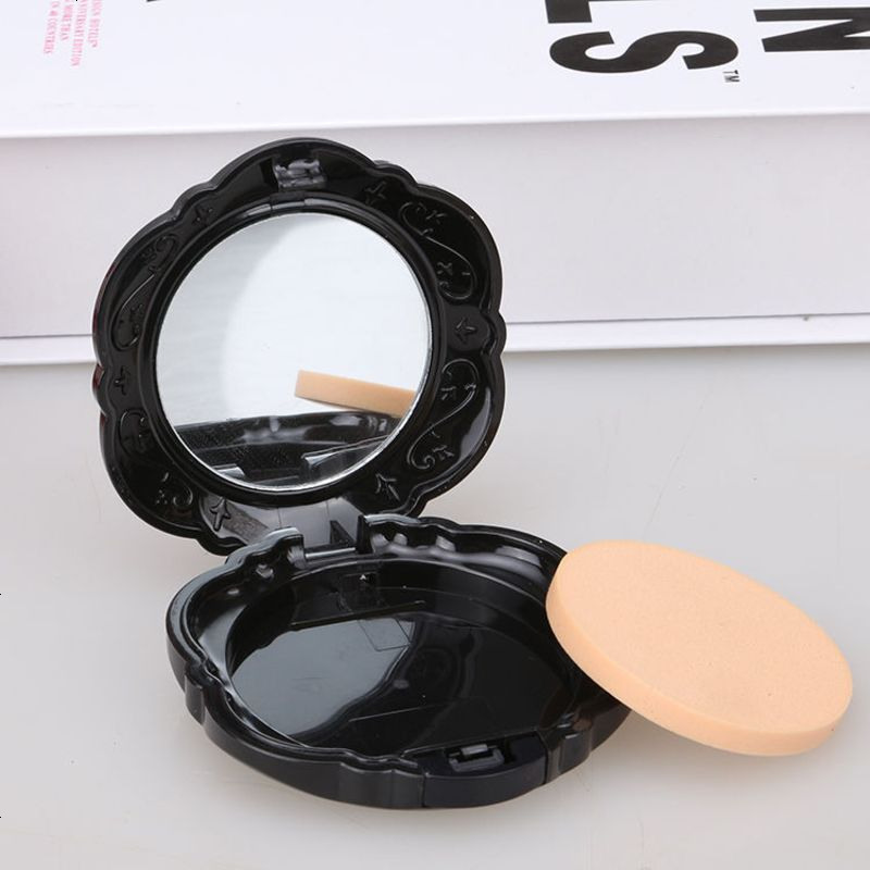 安娜女王风格粉朴盒折叠镜便携随身化妆小镜子送粉扑 371单层折叠镜送粉朴
