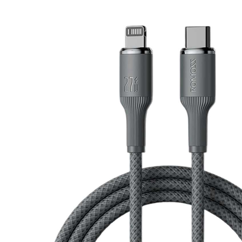 罗马仕苹果数据线PD快充线20W充电线Type-C适用iPhone14/13/12/11Pro Max/xs/2米灰