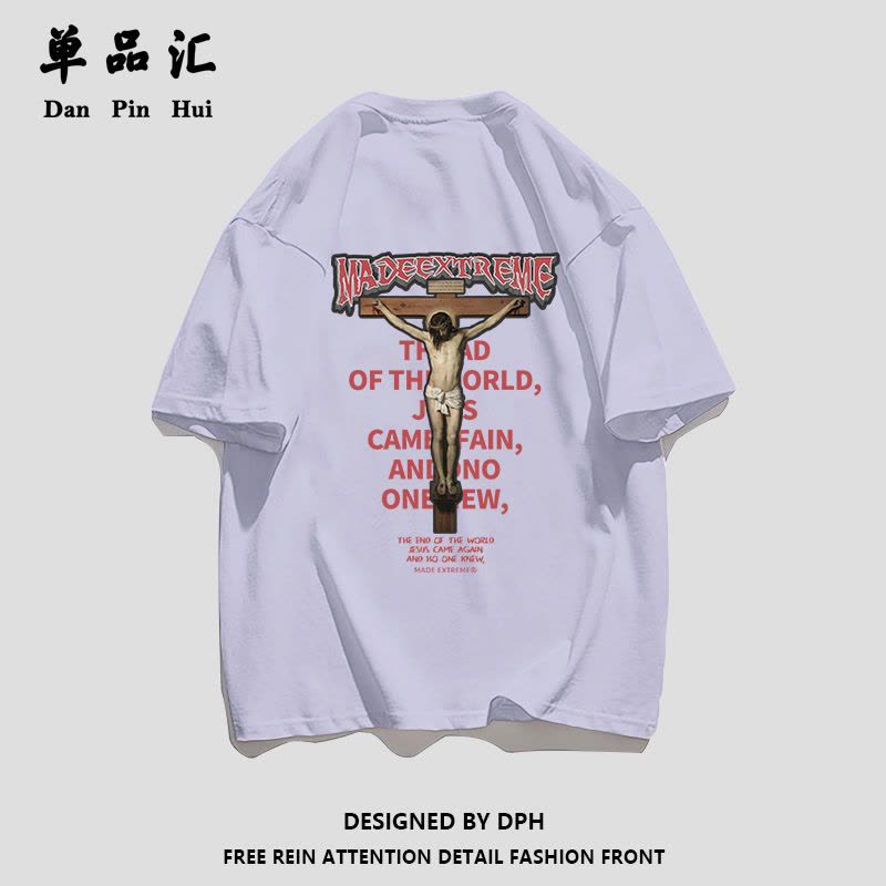 单品汇夏季新款纯棉短袖T恤女学生宽松韩版美式设计感小众上衣ins图片
