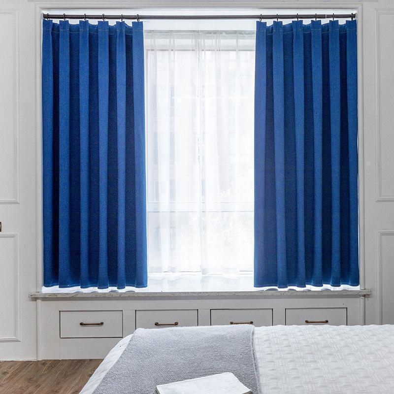 美帮汇全遮光窗帘免打孔安装简易卧室飘窗短帘阳台防晒隔热遮阳布伸缩