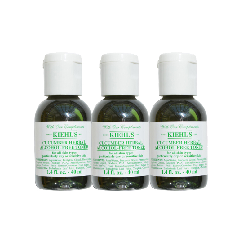 科颜氏(Kiehl’s)黄瓜植物爽肤水40ml*3个 保湿 补水 小黄瓜水