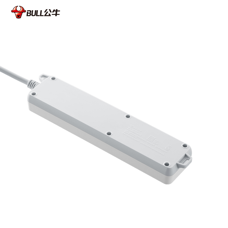 公牛(bull)GN-410全长3米4插位总控开关新国标带儿童保护门大孔间距插座/接线板/排插/拖线板/插排白色