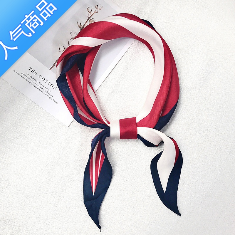 suntek新款菱形小丝巾春夏季ins小丝巾女长条韩版百搭小领巾头巾绑