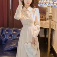法式复古少女文艺连衣裙森系2021秋装新款仙长袖显瘦显高打底裙