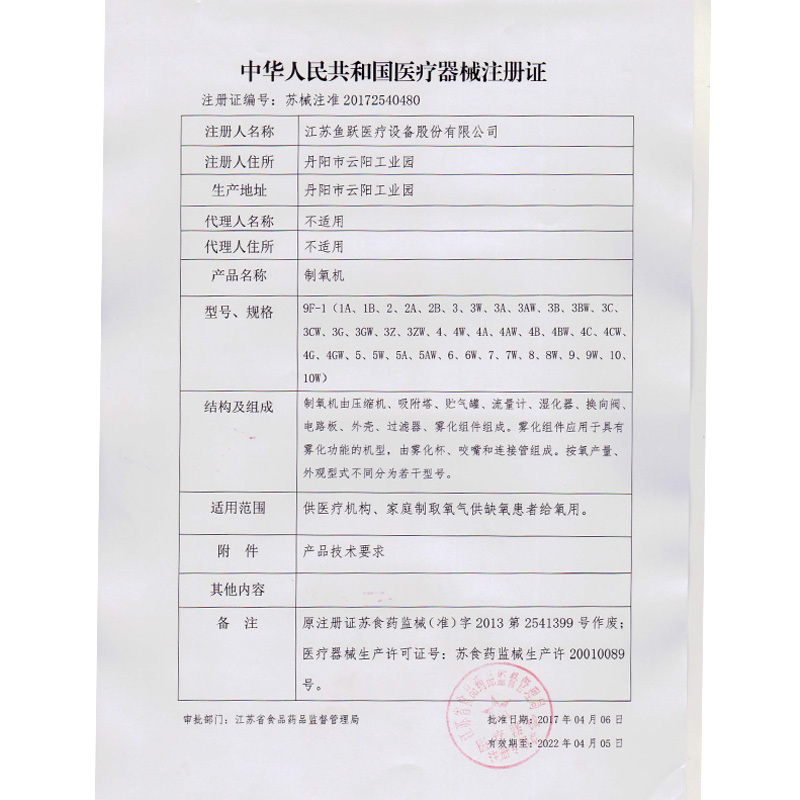 鱼跃制氧机家用便携式老人小型氧气机车载吸氧机孕妇家庭式吸氧器YU300尊享版