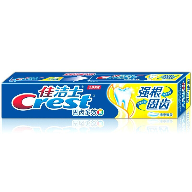 佳洁士强根固齿牙膏140克*8支 去黄去牙渍防渍含氟防蛀清新口气高清大图
