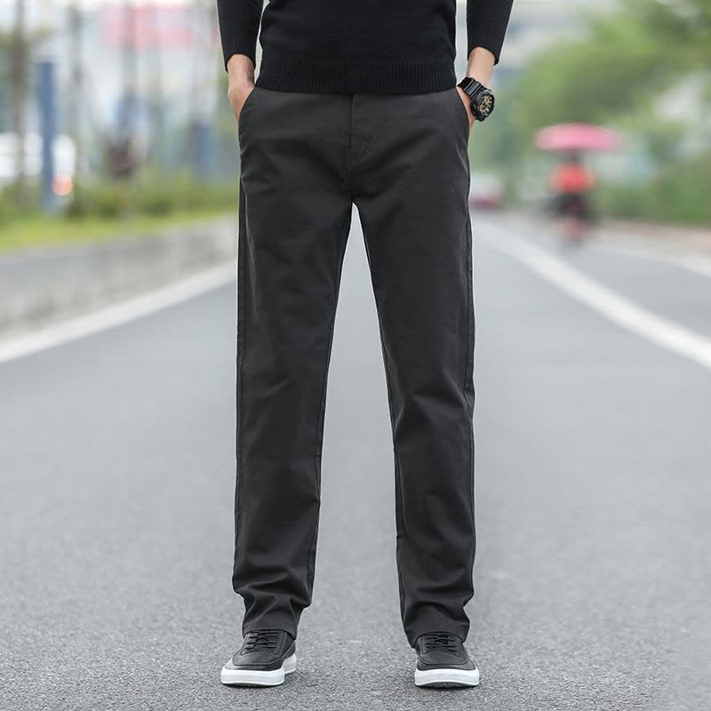 金盾(KIN DON)秋冬厚款男士休闲西裤宽松直筒新款韩版潮流百搭冬天长裤子阔腿裤大码裤42码图片