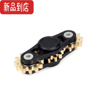 真智力纯铜四齿魔方炫酷黑科技手掌旋转摩天轮金属合金减压玩具 三齿联动-黑色 (铜+铝 材质)陀螺