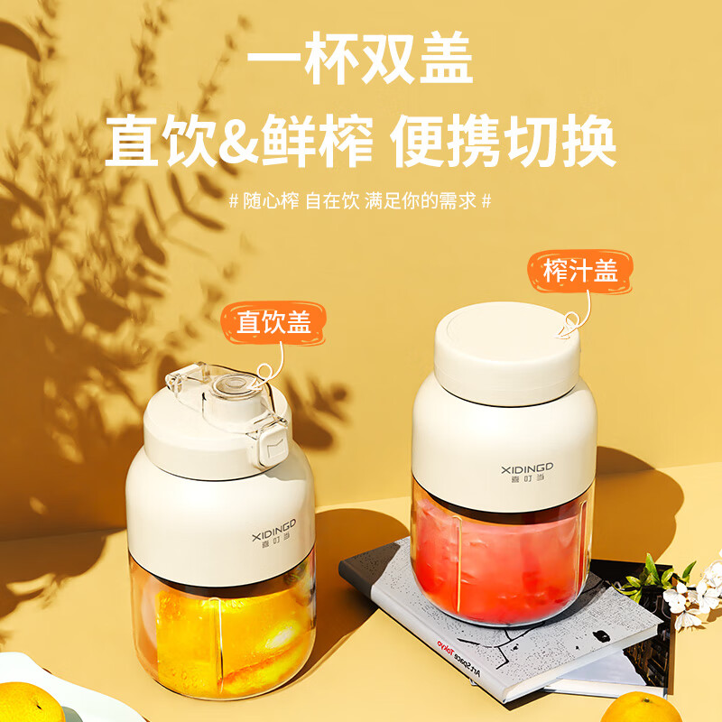 喜叮当(XIDINGDANG)家用大容量便携式榨汁杯迷你活力π电动果汁杯 XDD-GZB001高清大图
