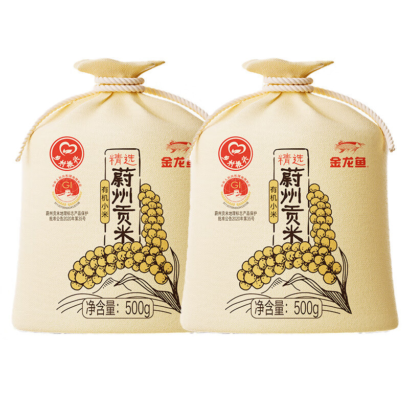金龙鱼精选蔚州贡米有机小米500g2袋视频