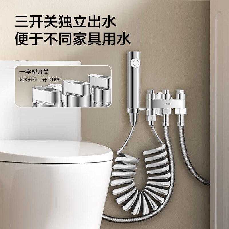 九牧(JOMOO)一进二出角阀铜加厚三通角阀三角阀八字阀冷热水角阀74117/74118高清大图
