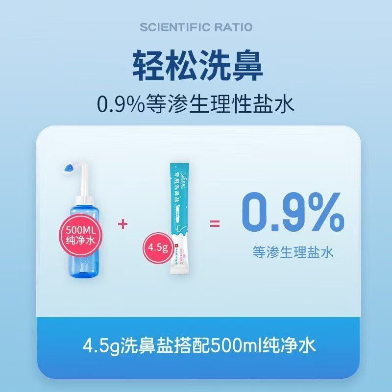 海氏海诺 30袋装无碘盐型专用洗鼻盐成人款鼻腔冲洗清洁护理温和速溶洗鼻盐高清大图