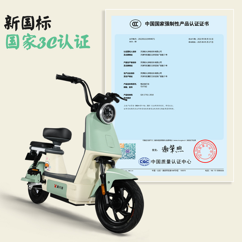 派乐/PALLA 贝塔 新国标48V18Ah铅酸电池电动车代步助力电动自行车 水雾桃粉(不带菜篮+靠背)