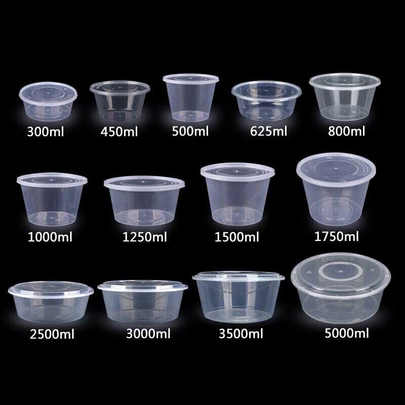 儵忽 一次性透明圆形餐盒打包盒RYYX-300 300ml(透明)450套/ 1箱高清大图