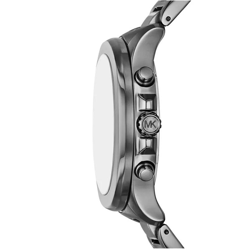 Michael Kors 男款商务运动石英计时防水不锈钢腕表枪色表壳蓝盘高清大图