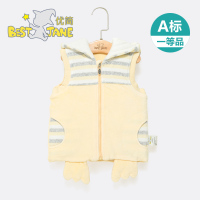优简宝宝连帽马甲秋冬款天鹅绒婴儿衣服新生儿棉衣背心儿童外出服