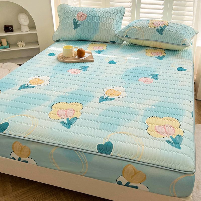 冰丝乳胶凉席三件套床笠款宿舍学生单人可水洗夏凉垫空调席