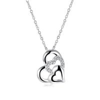 E791Women Silver Earrings 镀纯银水晶爱心精致日韩版女耳饰耳环送女朋友七夕情人节礼物