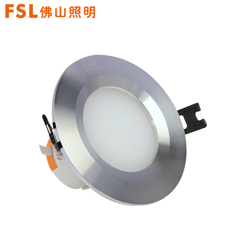 FSL佛山照明 LED筒灯简约现代5-9W全套3寸8-10公分薄款防雾开孔天花洞灯暖光(3300K以下)
