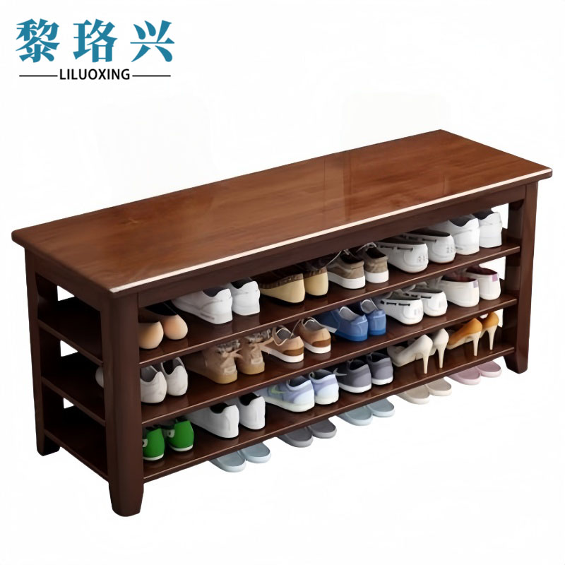 黎珞兴换鞋凳三层胡桃色120cm个高清大图