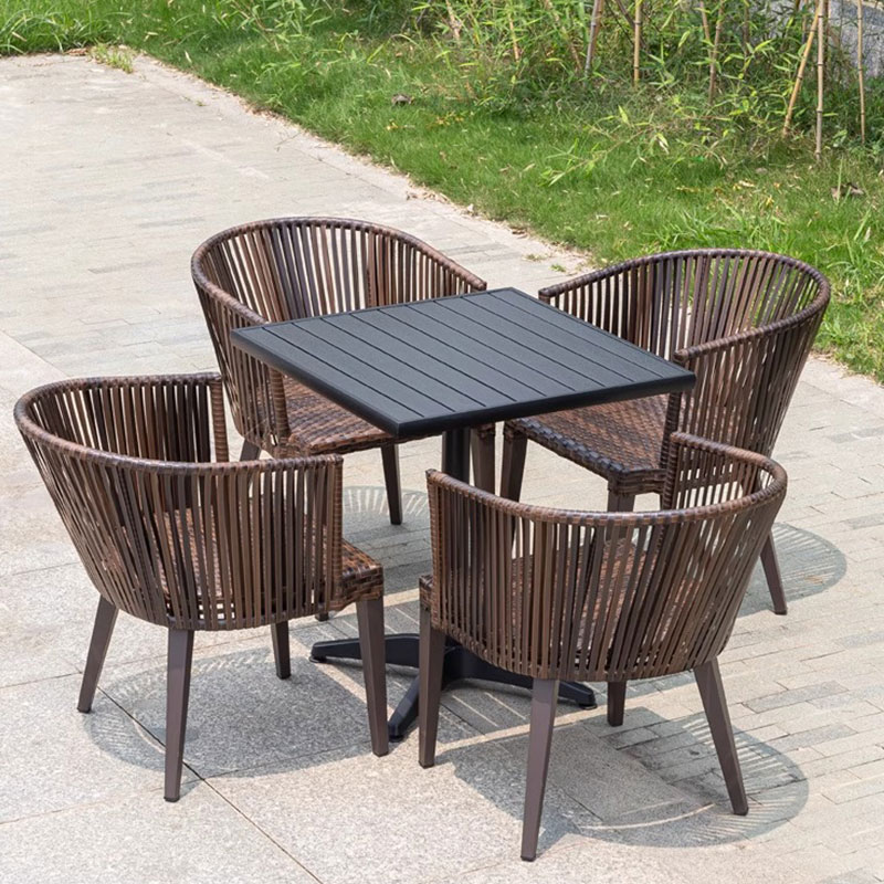质凡户外桌椅庭院别墅花园桌椅休闲露天阳台藤椅 一桌六椅高清大图