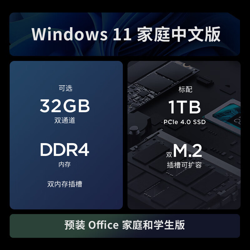 联想(Lenovo)小新mini口袋主机英特尔酷睿i7高性能商务家用台式机电脑(i7-13620H 32G 1TB SSD)21.45英寸