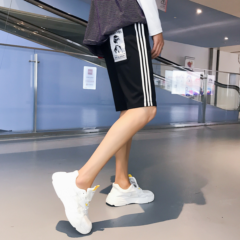夏季裤子男士短裤休闲运动沙滩裤宽松中裤韩版男裤潮流直筒迷彩裤