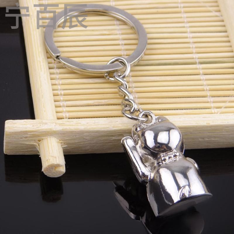 宁百辰现货批招财进宝金属招财猫钥匙扣 创意个性吉祥物钥匙链 可刻字