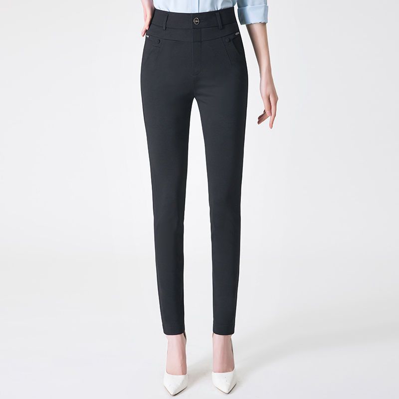 格子裤子大码休闲裤女新款休闲裤子女妈妈裤子西裤高腰休闲裤女