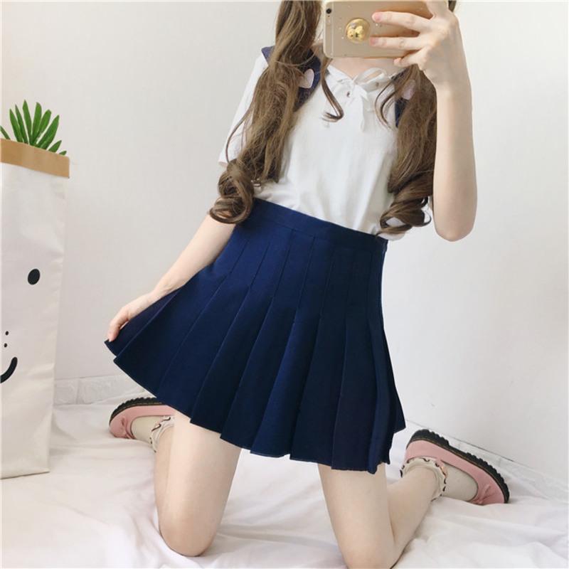 枫述软妹日系高腰百褶超短裙女春夏学院风小个子防走光a字半身裙裙裤