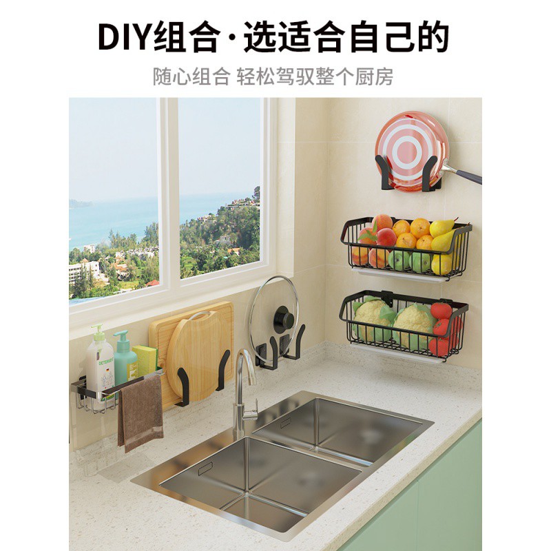 厨房置物架壁挂式抹布海绵沥水架水池水洗碗布洗洁精收纳架收纳层架 三维工匠高清大图