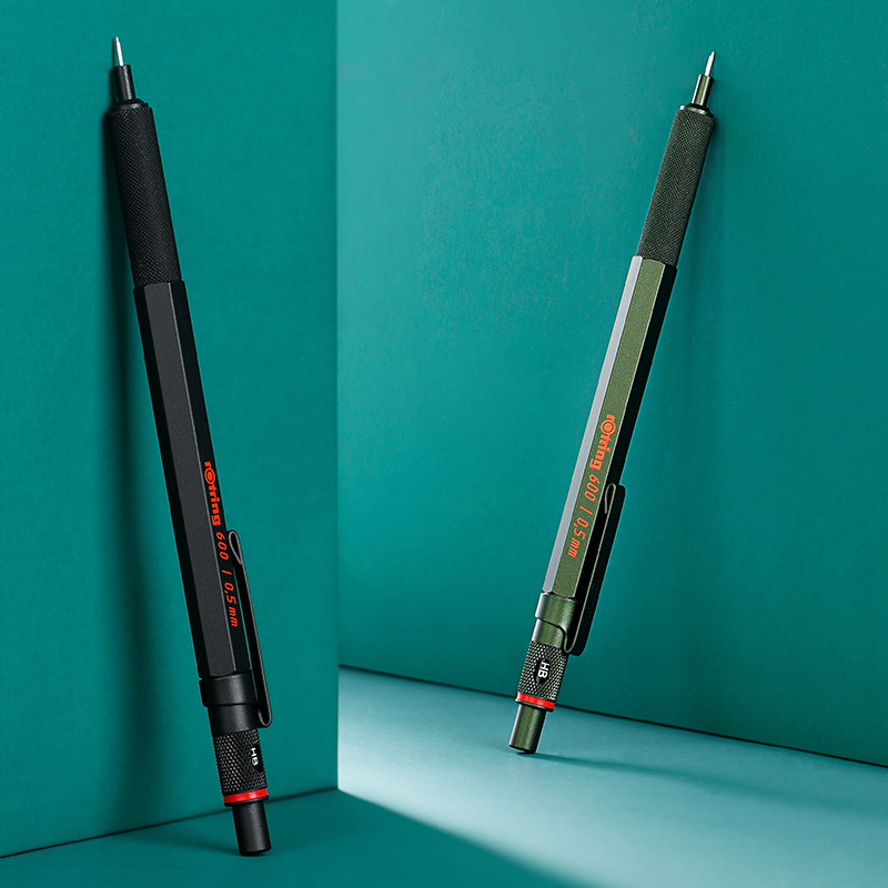 红环(rOtring)自动铅笔 600系列黑色0.5mm 学生文具绘图素描绘画活动铅笔全金属笔身防震防断铅