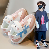 秋季跑步鞋新款儿童阿甘鞋学生童鞋男童休闲鞋女童轻便透气运动鞋_386 34码（内长约20.3厘米） 粉色