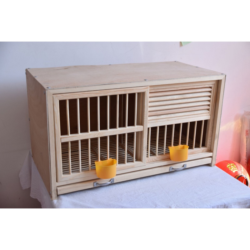 鸽具信鸽巢箱配对笼赛鸽巢鸽子配对笼巢箱实木鸽子笼鸟笼打笼 半百叶门70*40*40