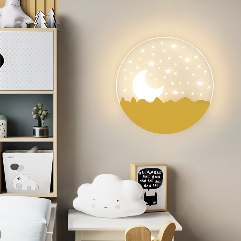 照明led壁灯个性创意简约男孩女孩卧室床头灯卡通儿童房墙壁过道灯具