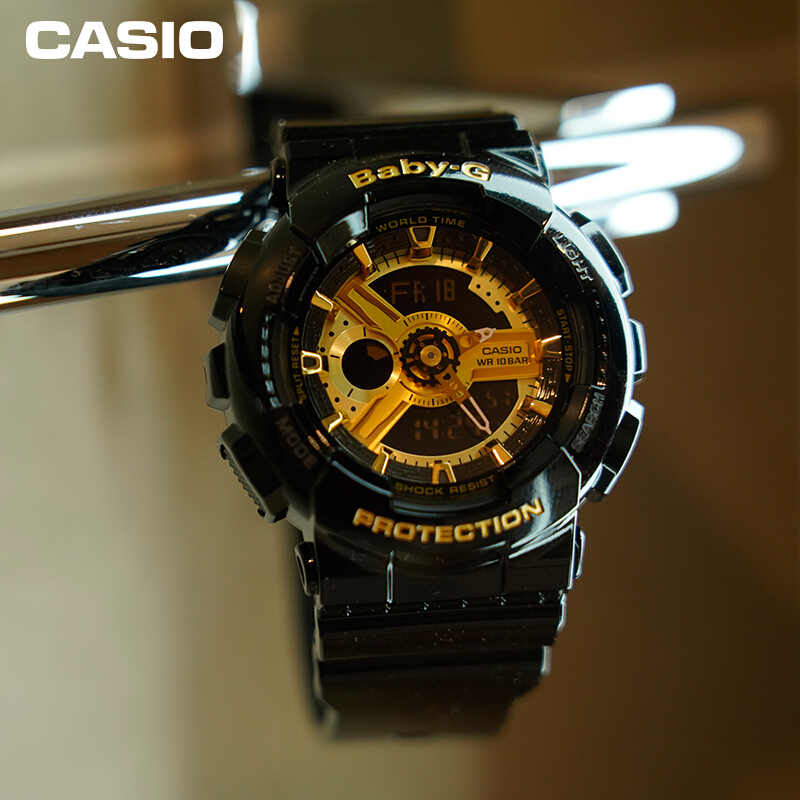 卡西欧(CASIO)BABY-G系列石英手表时尚防水防震运动女士腕表 BA-110-1APR