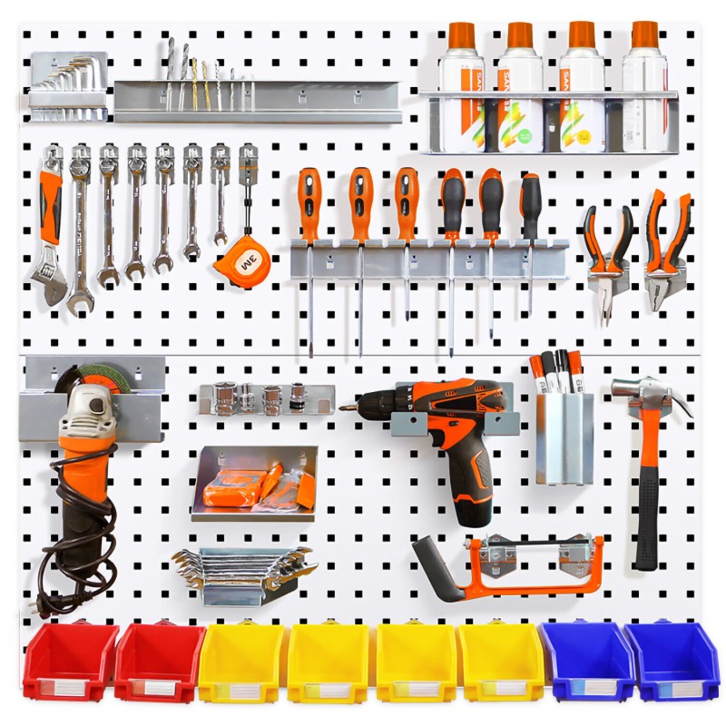 五金工具挂板 方孔洞洞板 置物架 多功能上墙置物架挂板 900*450*板厚1.7mm高清大图