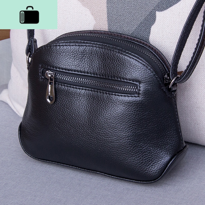 斜挎小包包女2020新款韩版百搭真皮单肩包时尚洋气牛皮迷你贝壳包NEWLAKE高清大图