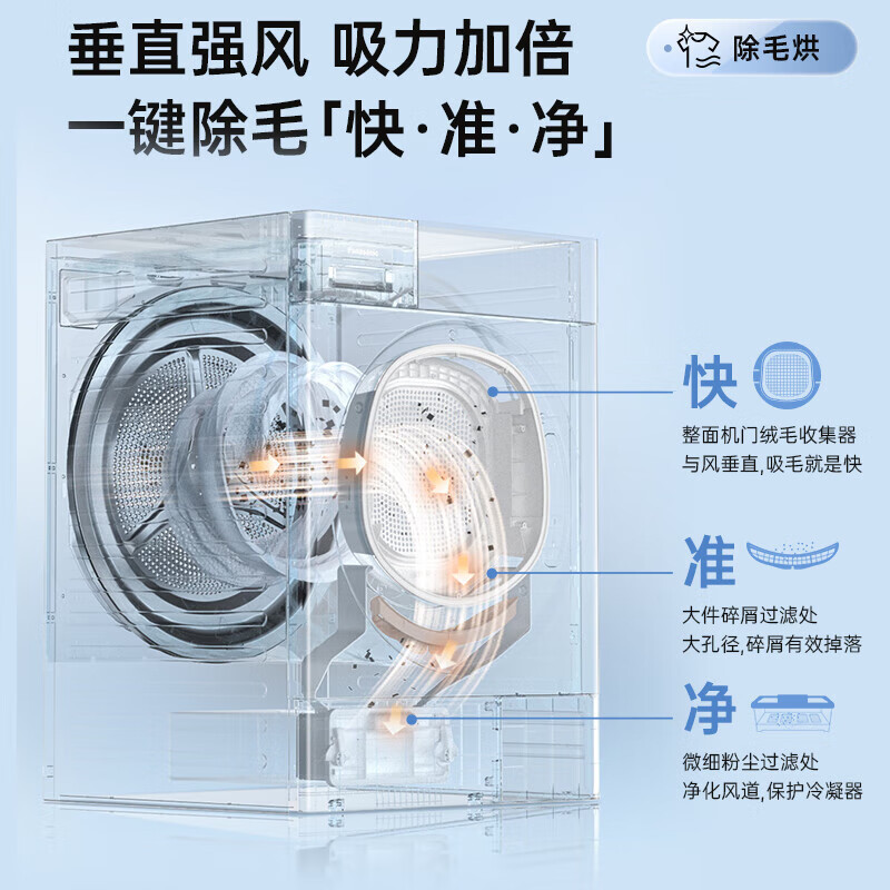 松下N571T+N531TR 白4.0max洗烘套装12公斤滚筒洗衣机+10公斤热泵除毛烘干机双转子变频压缩机