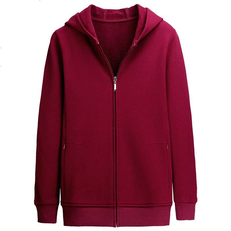 裁诺卫衣女连帽中长款拉链开衫春秋运动纯棉上衣宽松休闲长袖外套