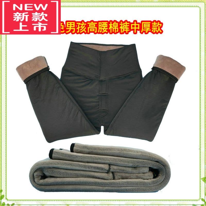 可莉允男童加绒加厚冬季棉裤高腰弹力保暖裤学绒裤小中大童打底裤图片