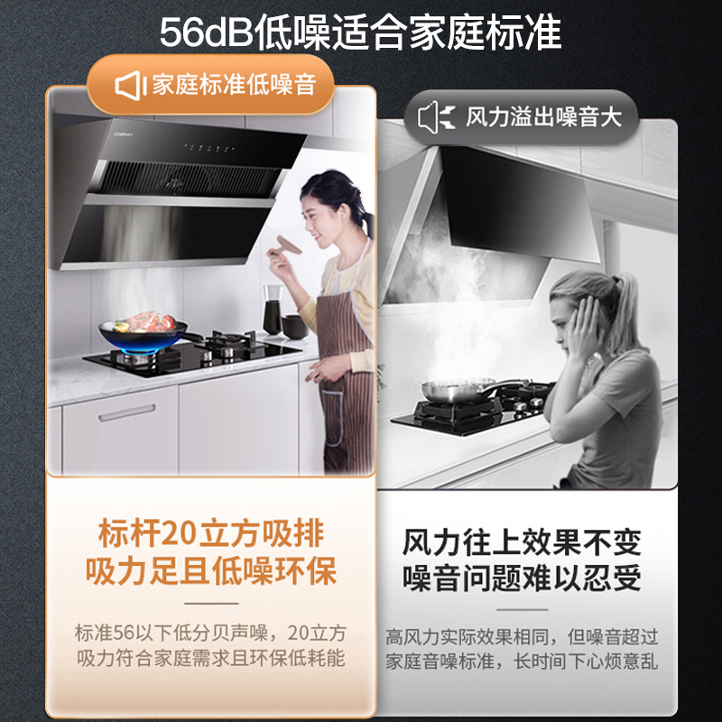 康宝(Canbo)抽油烟机灶具套装 大吸力挥手智控 4.5KW大火力烟灶套装 BE512C+QB323液化气