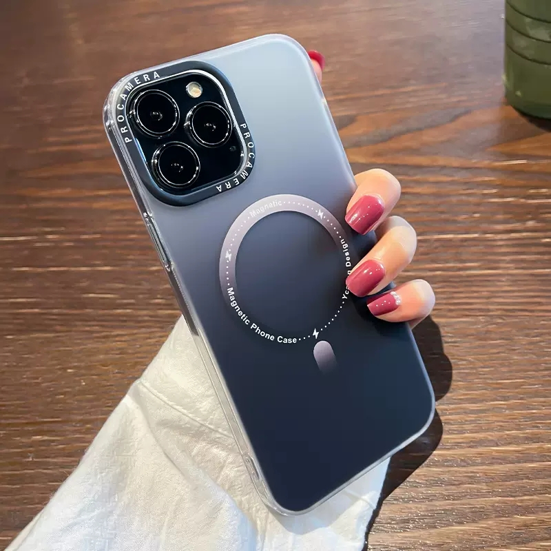 安美宝苹果1413promax手机壳渐变磁吸磨砂iphone14保护套新防摔12pro