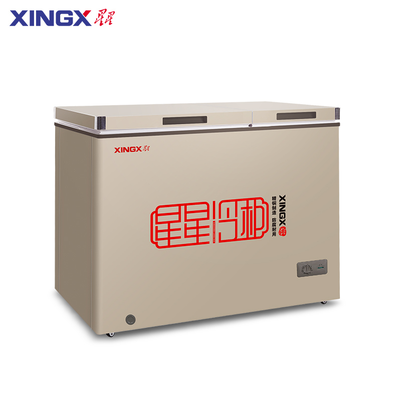 星星(XINGX)200L冰柜家用小型冷柜 大冷冻小冷藏双温铜管冷柜商用卧式冰柜 BCD-200GCT