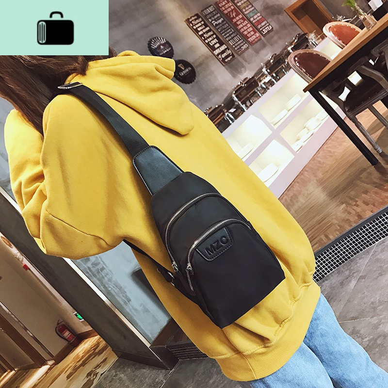 休闲胸包女韩版潮帆布女单肩包牛津纺女斜挎包尼龙迷你运动小背包NEW LAKE女士单肩包