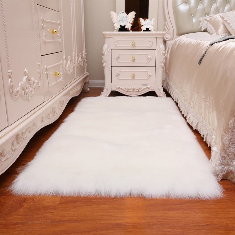 美帮汇欧式客厅长毛绒地毯卧室床边地垫满铺房间公主飘窗网红仿羊毛图片