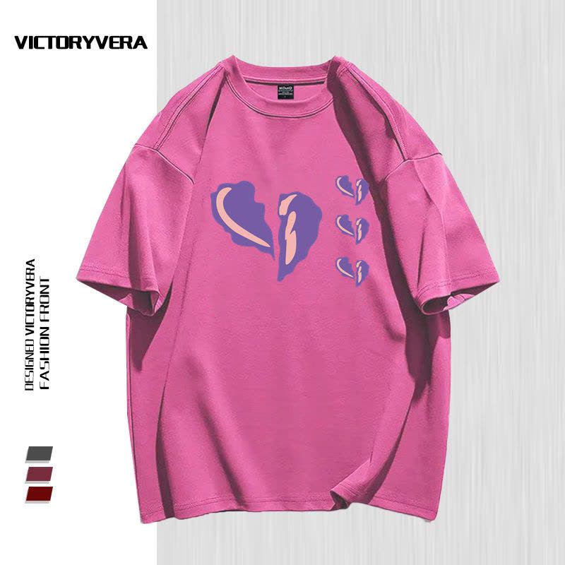 VICTORYVERA短袖t恤女2022夏季新款港风宽松休闲bf闺蜜装印花上衣图片