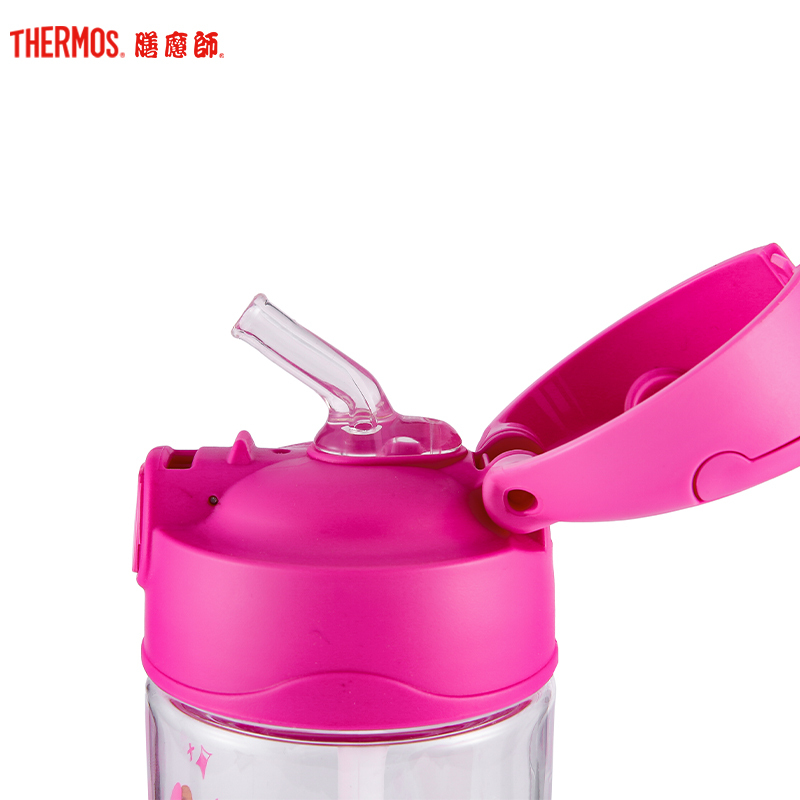 膳魔师(Thermos)F4011T儿童学生可爱布朗熊系列卡通吸管杯塑料杯牛奶杯Tritan膳魔師450ML 外出/家用