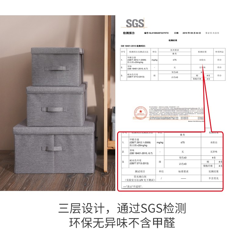 收纳箱布艺可折叠家用可水洗牛津布整理箱装衣服特大号套装 三维工匠高清大图