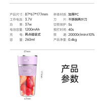 奥克斯(AUX) HX-BL122 榨汁机 随行杯 便携式充电迷你无线果汁机料理机搅拌机 榨汁杯 香芋紫